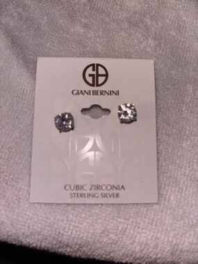 Giani Bernini Sterling Silver Cubic Zirconia Stud Earrings - Clear